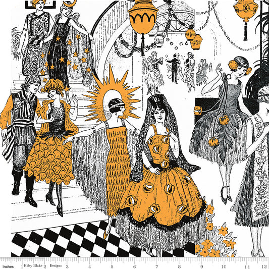 Costume Maker's Act 2 by J. Wecker Frisch Costume 24” Panel Collage White  CD16005R-WHITE Cotton Woven Fabric