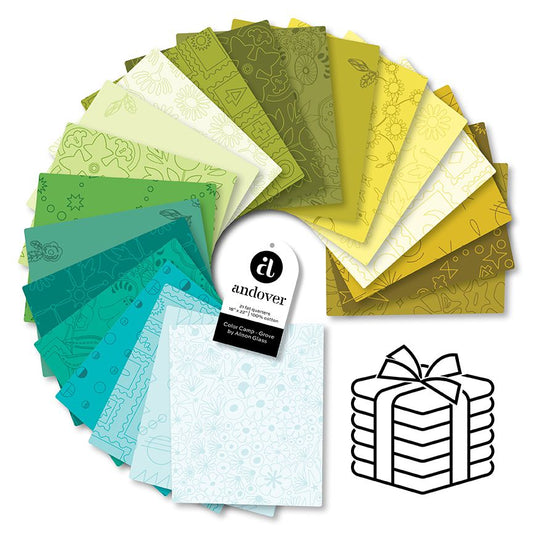Preorder August 2026: Color Camp Grove FQ Bundle of 21 Fabrics FQ-COLCG-21 by Alison Glass