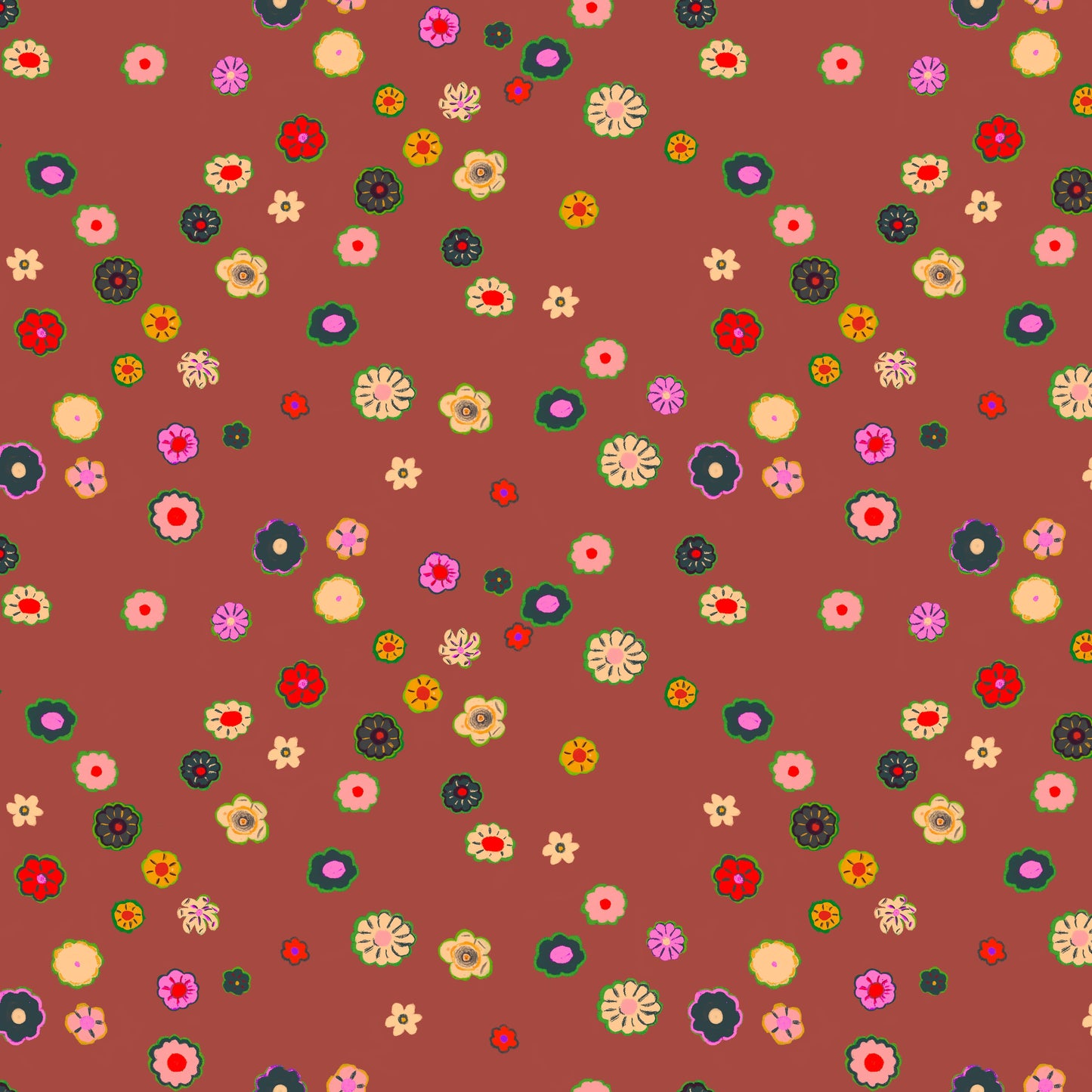 Preorder April 2027: Boat Race Denyse Floral Brown 55606D-6 by Heather Ross