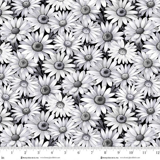 PREORDER ITEM - EXPECTED APRIL 2026: Scarlet's Treasure by Color Principle Daisies Black    3641-99 Cotton Woven Fabric