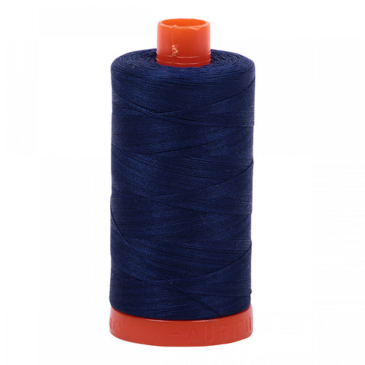 Mako Cotton Thread Solid 50wt 1422 yard spool Dark Navy   A1050-2784