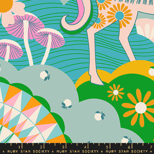 Carousel by Melody Miller of Ruby Star Society Daydreamer Turquoise    RS0094.13 Cotton Woven Fabric