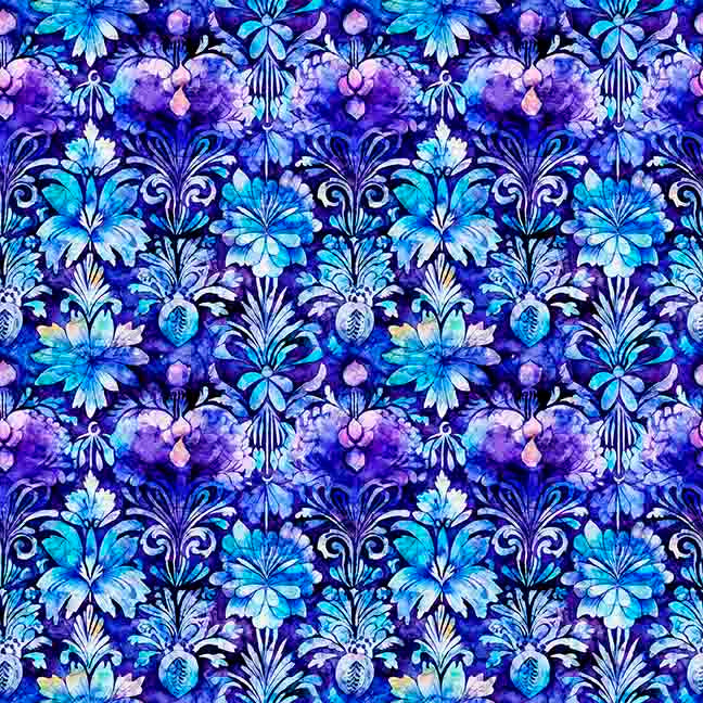 PREORDER ITEM - EXPECTED FEBRUARY 2025: Fantasia by Dan Morris Decorative Floral Purple    30973V Cotton Woven Fabric