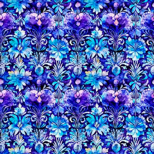 Fantasia by Dan Morris Decorative Floral Purple 30973V Cotton Woven Fabric