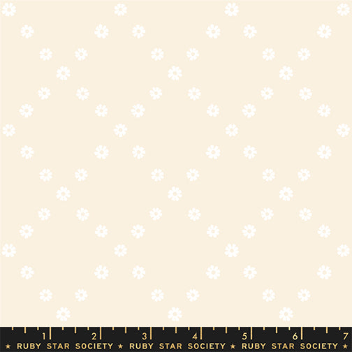PREORDER ITEM - EXPECTED SEPTEMBER 2025: Best Day Ever by Melody Miller of Ruby Star Society Diamond Flowers White On Natural    RS0107.11 Cotton Woven Fabric