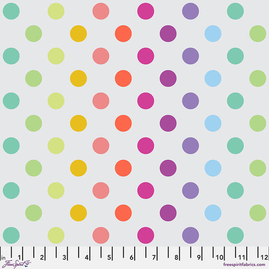 PREORDER ITEM - EXPECTED OCTOBER 2025: Tula Pink Graywork True Colors Disco Poms Whisper    PWTP262.WHISPER Cotton Woven Fabric