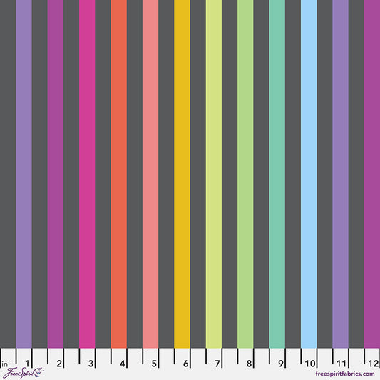 PREORDER ITEM - EXPECTED OCTOBER 2025: Tula Pink Graywork True Colors Disco Stripe Carbon    PWTP231.CARBON Cotton Woven Fabric