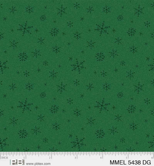 PREORDER ITEM- EXPECTED JUNE 2024: Merry Melody by Lesa Marino Ditsy Snowflakes    MMEL5438DG Cotton Woven Fabric