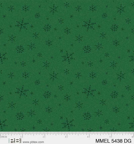 Merry Melody by Lesa Marino Ditsy Snowflakes    MMEL5438DG Cotton Woven Fabric