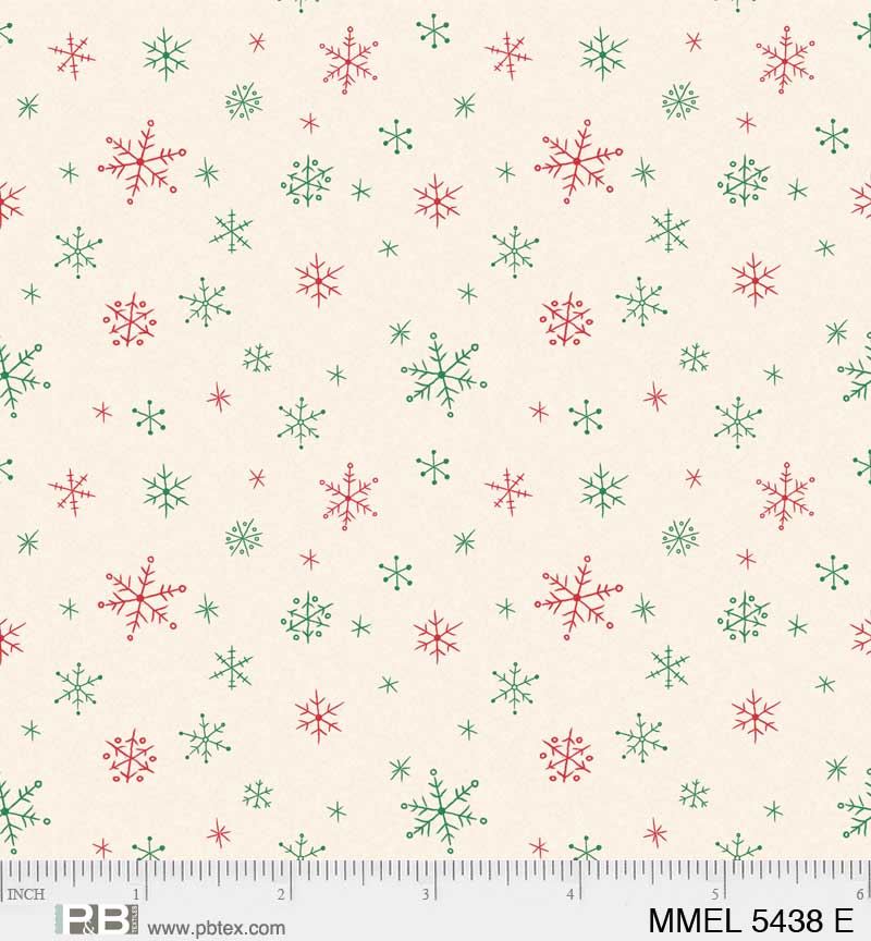 PREORDER ITEM- EXPECTED JUNE 2024: Merry Melody by Lesa Marino Ditsy Snowflakes    MMEL5438E Cotton Woven Fabric