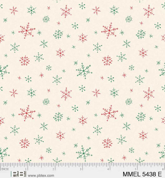 Merry Melody by Lesa Marino Ditsy Snowflakes    MMEL5438E Cotton Woven Fabric