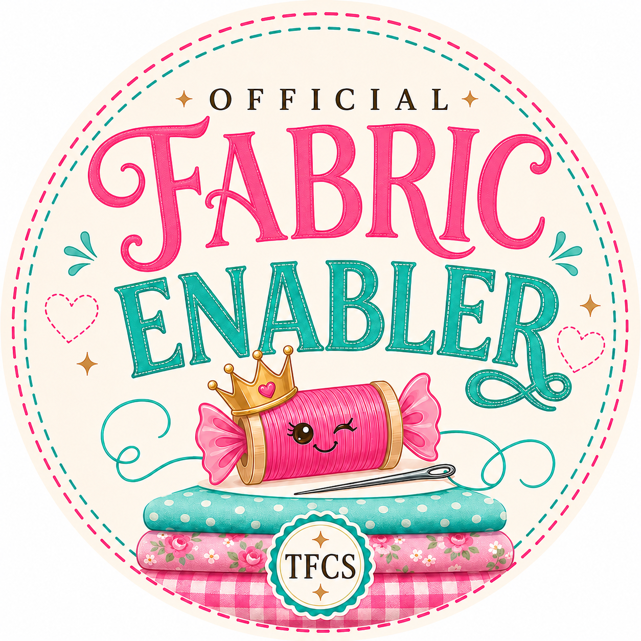 3 Inch Vinyl Gloss Sticker Official Fabric Enabler Designed by The Fabric Candy Shoppe