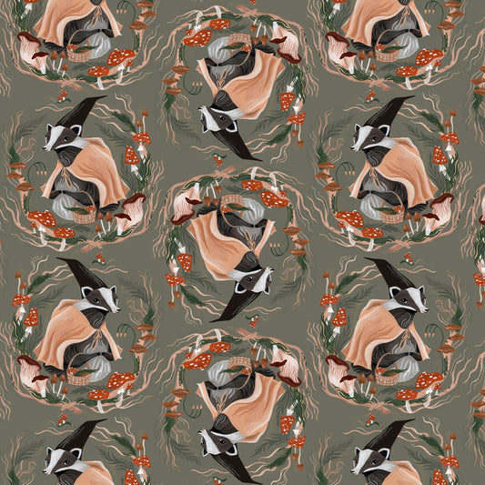 Forager by Rae Ritchie Don't Badger Me Clover ST-DRR3037CLOVER Cotton Woven Fabric
