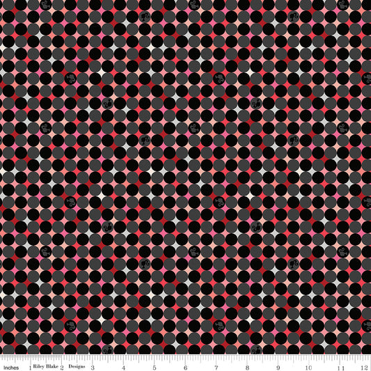 PREORDER ITEM - EXPECTED NOVEMBER 2025: Licensed Barbie Vintage Dots Black C16894-BLACK Cotton Woven Fabric