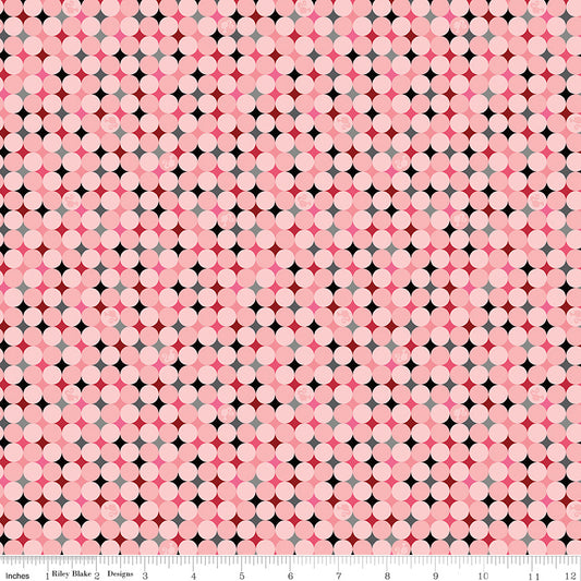 PREORDER ITEM - EXPECTED NOVEMBER 2025: Licensed Barbie Vintage Dots Pink C16894-PINK Cotton Woven Fabric