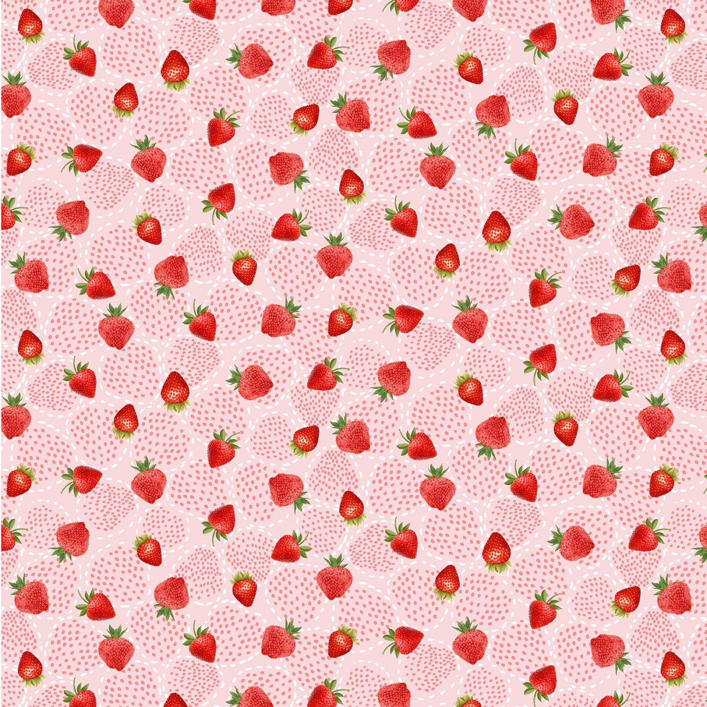 Berry Sweet Dotty Strawberries Berry    CD3404-BERRY Cotton Woven Fabric