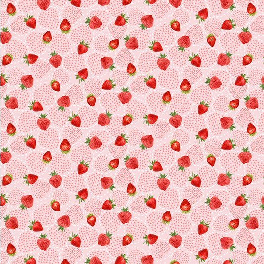 Berry Sweet Dotty Strawberries Berry    CD3404-BERRY Cotton Woven Fabric