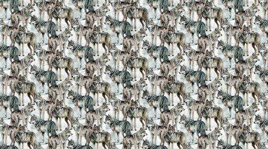 Lone Wolf By Deborah Edwards and Melanie Samra Teal / Multi DP27184-92 Cotton Woven Fabric