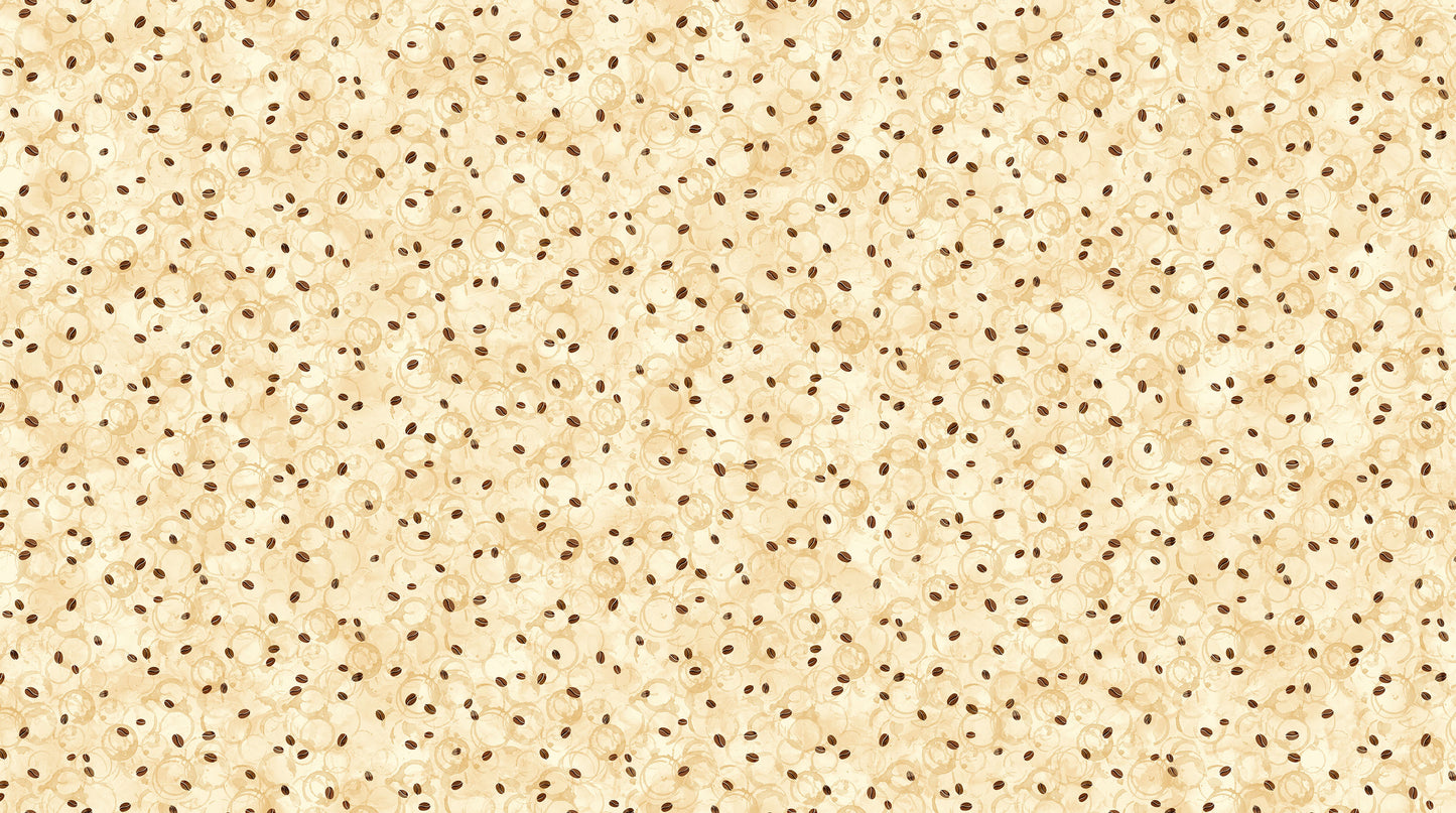 PREORDER ITEM - EXPECTED DECEMBER 2024: Barista by Deborah Edwards and Melanie Samra Digitally Printed Beans Ochre DP27702-14 Cotton Woven Fabric