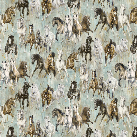 Pedigree by Elisa Genest Turquoise Multi DP28025-62 Cotton Woven Fabric