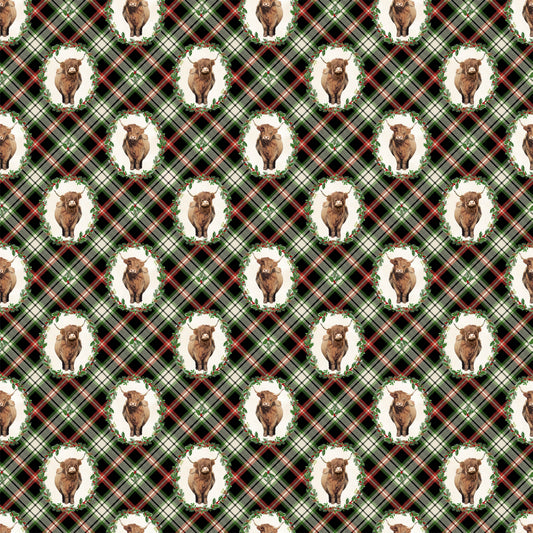 Highland Heart by Jason Kirk Black / Multi DP28047-99 Cotton Woven Fabric