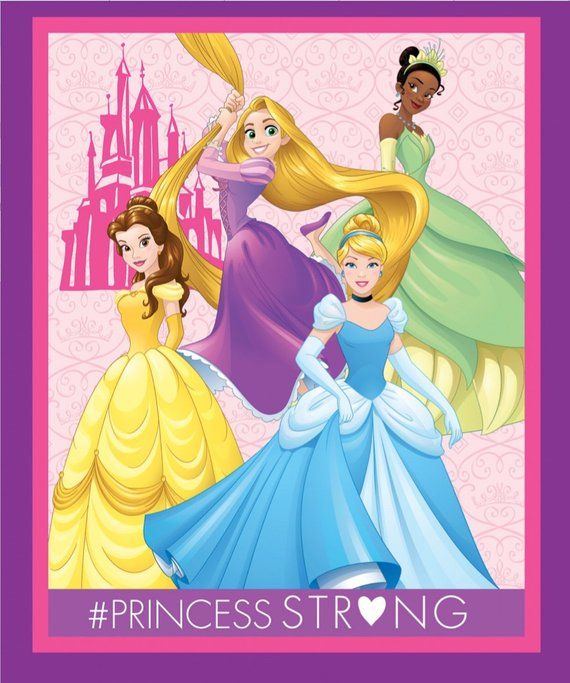 36" Panel Licensed  Dream Big Princess Strong Cotton Woven Panel