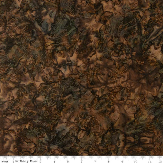 Expressions Batiks Elementals Color Play Mottled Black Bean  Cotton Batik  BT21500-168