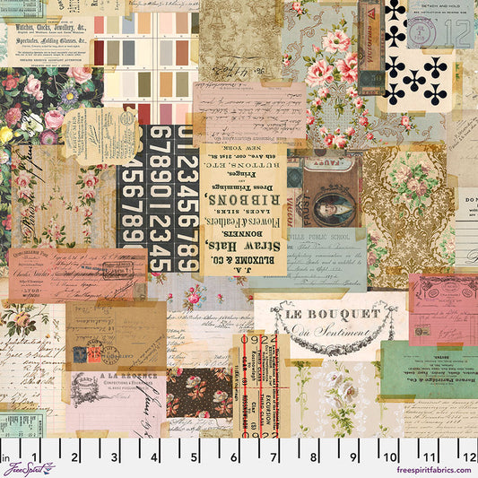 Tim Holtz Eclectic Element Palette Ephemera Multi    PWTH325.MULTI Cotton Woven Fabric