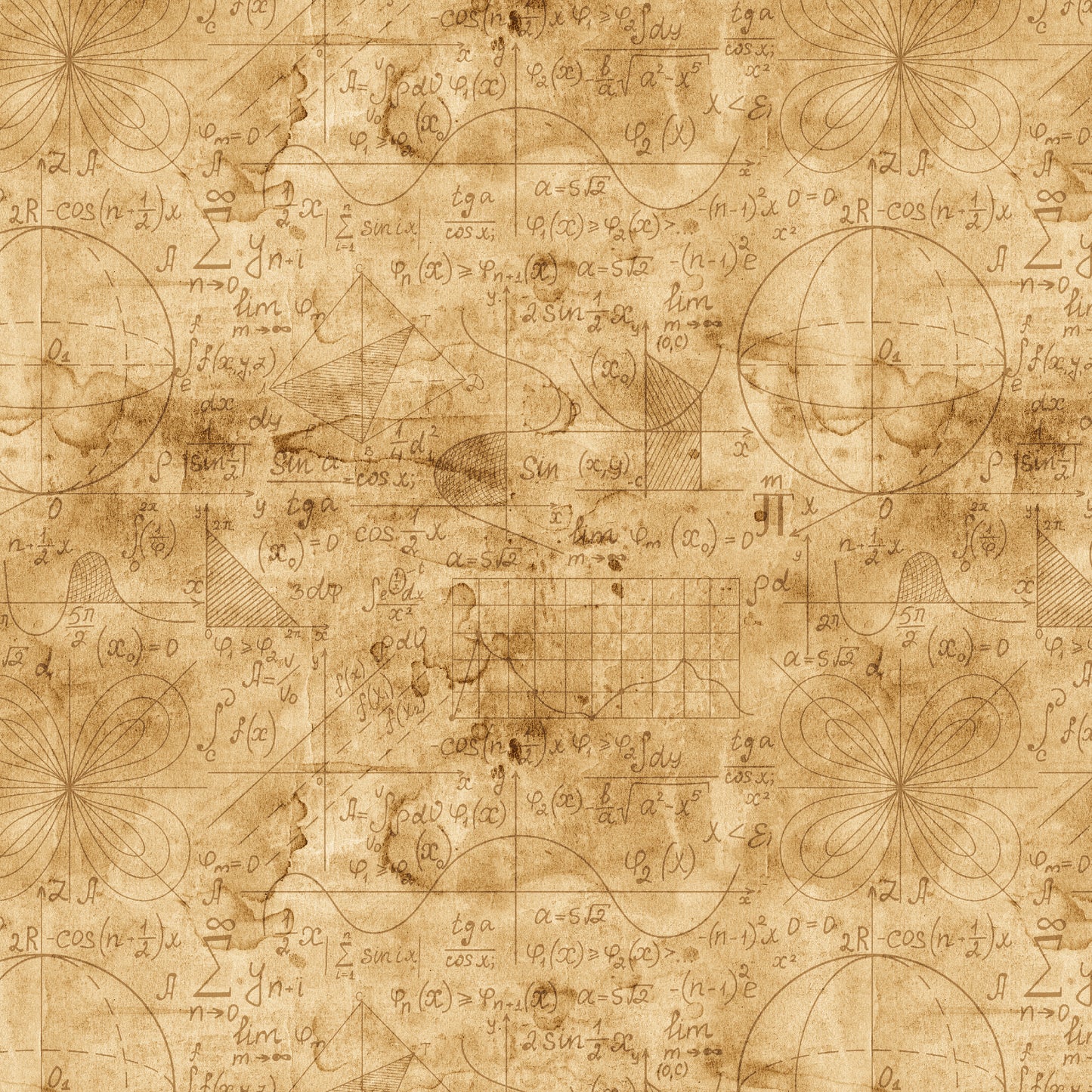 PREORDER ITEM - EXPECTED FEBRUARY 2025: Full Steam Ahead Equations Parchment    3927-41 Cotton Woven Fabric