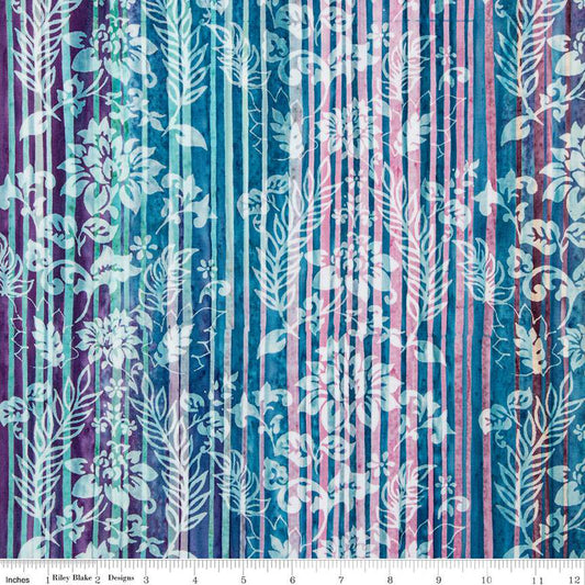 Expressions Batiks Express Yourself Color Bands Rasberry Jade  Cotton Batik  BT23027-284