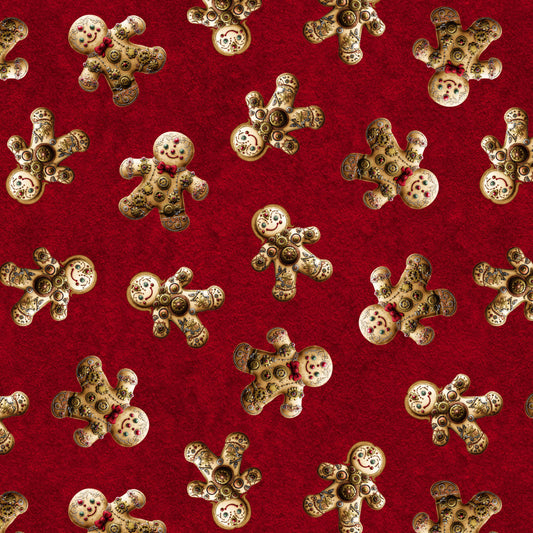 Preorder July 2026: Gears and Garland Steampunk Gingerbread Men Red 4827-88 Urban Essence Designs