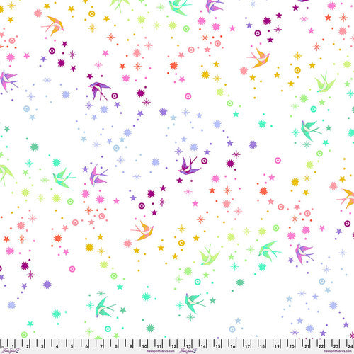 PREORDER ITEM - EXPECTED OCTOBER 2024: True Colors Minky Collection by Tula Pink Fairy Dust White  100% Polyester 58/60” Wide Minky  MKTP005.WHITE Fabric