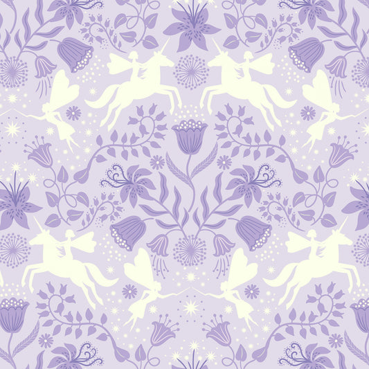 Glow Fairies (Glow in the Dark) Fairy Friends Light Dusk Lilac A868.1 Cotton Woven Fabric