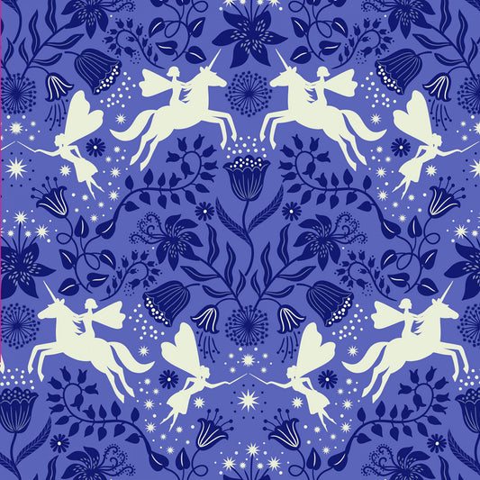 New Arrival: Glow Fairies (Glow in the Dark) Fairy Friends Magical Blue    A868.3 Cotton Woven Fabric