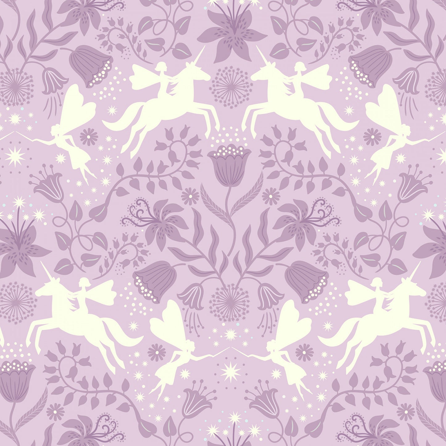 New Arrival: Glow Fairies (Glow in the Dark) Fairy Friends on Pink    A868.2 Cotton Woven Fabric