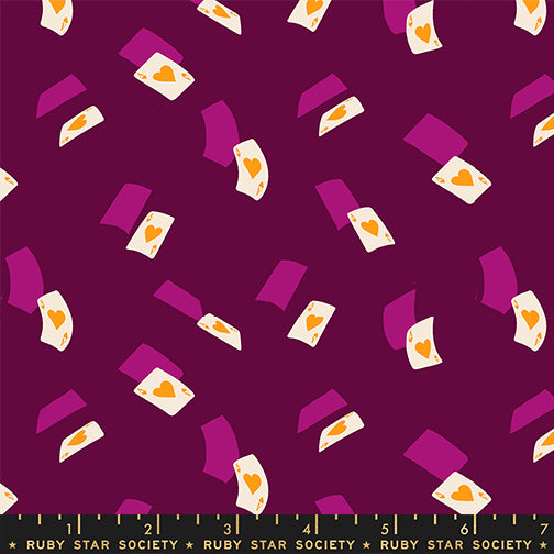 PREORDER ITEM - EXPECTED OCTOBER 2025: Hello Alice by Sarah Watts of Ruby Star Society Falling Aces Purple Velvet    RS2129.12 Cotton Woven Fabric