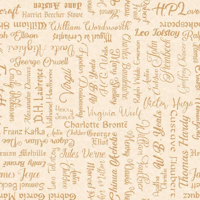 Bookworm by Morris Creative Group Famous Authors Cream    30452E Cotton Woven Fabric