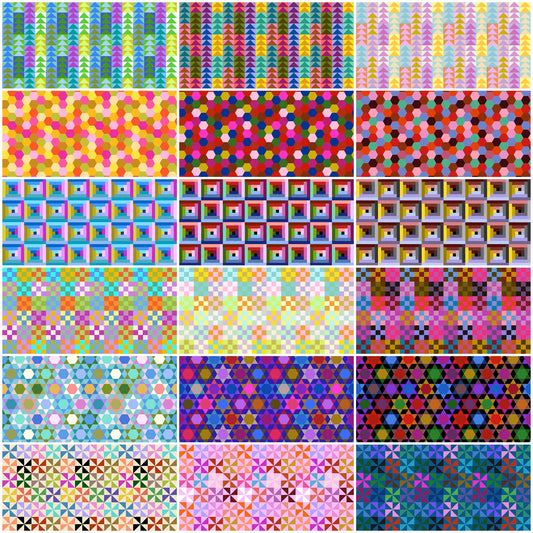 PREORDER ITEM - EXPECTED MARCH 2025: Piecework by Anna Maria Textiles Fat Quarter Bundle of 18 Prints   FQPIECE18-10 Bundle