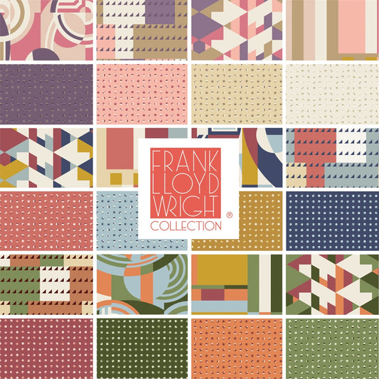 PREORDER ITEM EXPECTED IN JANUARY 2026: American Bold Organic by Frank Lloyd Wright Collection Fat Quarter Bundle of 24 Pieces 600414X Bundle