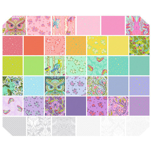 PREORDER ITEM - EXPECTED APRIL: Tula Pink’s Full Moon Forest II Fat Quarter Bundle of 40 Prints   FB2FQTP.FULLMOON Bundle