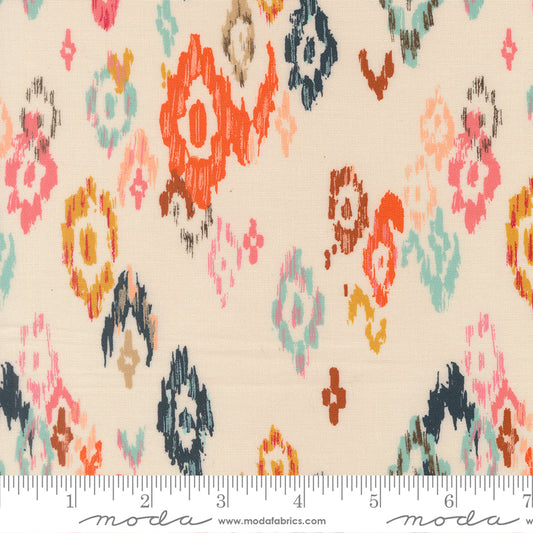 PREORDER ITEM EXPECTED IN JANUARY 2026: Boho Haven by Stephanie Sliwinski of Fancy That Design House Co Feathered Ikat Eggshell 45642.11 Cotton Woven Fabric