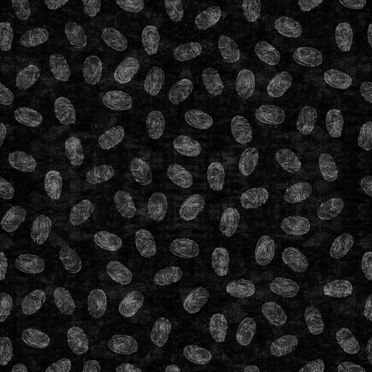 True Detective by Morris Creative Group Fingerprints Black 30723J Cotton Woven Fabric