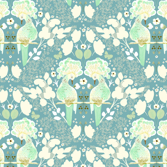 Serenity Blooms by Ginger Deverell First Kiss Blue SR24506 Cotton Woven Fabric