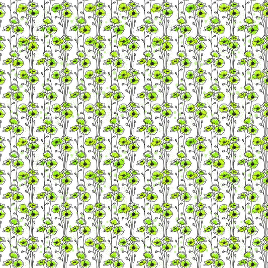 Good Together by Patrick Lose Floating Poppies Green 10701-10 Cotton Woven Fabric