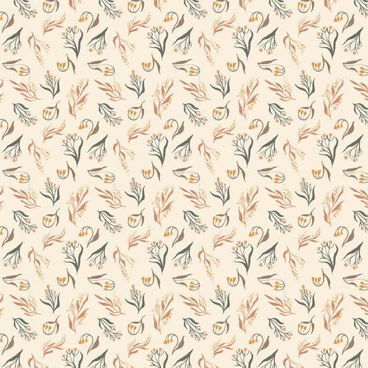 PREORDER ITEM - EXPECTED JANUARY 2025: Forager by Rae Ritchie Flora Cream    ST-DRR3039CREAM Cotton Woven Fabric