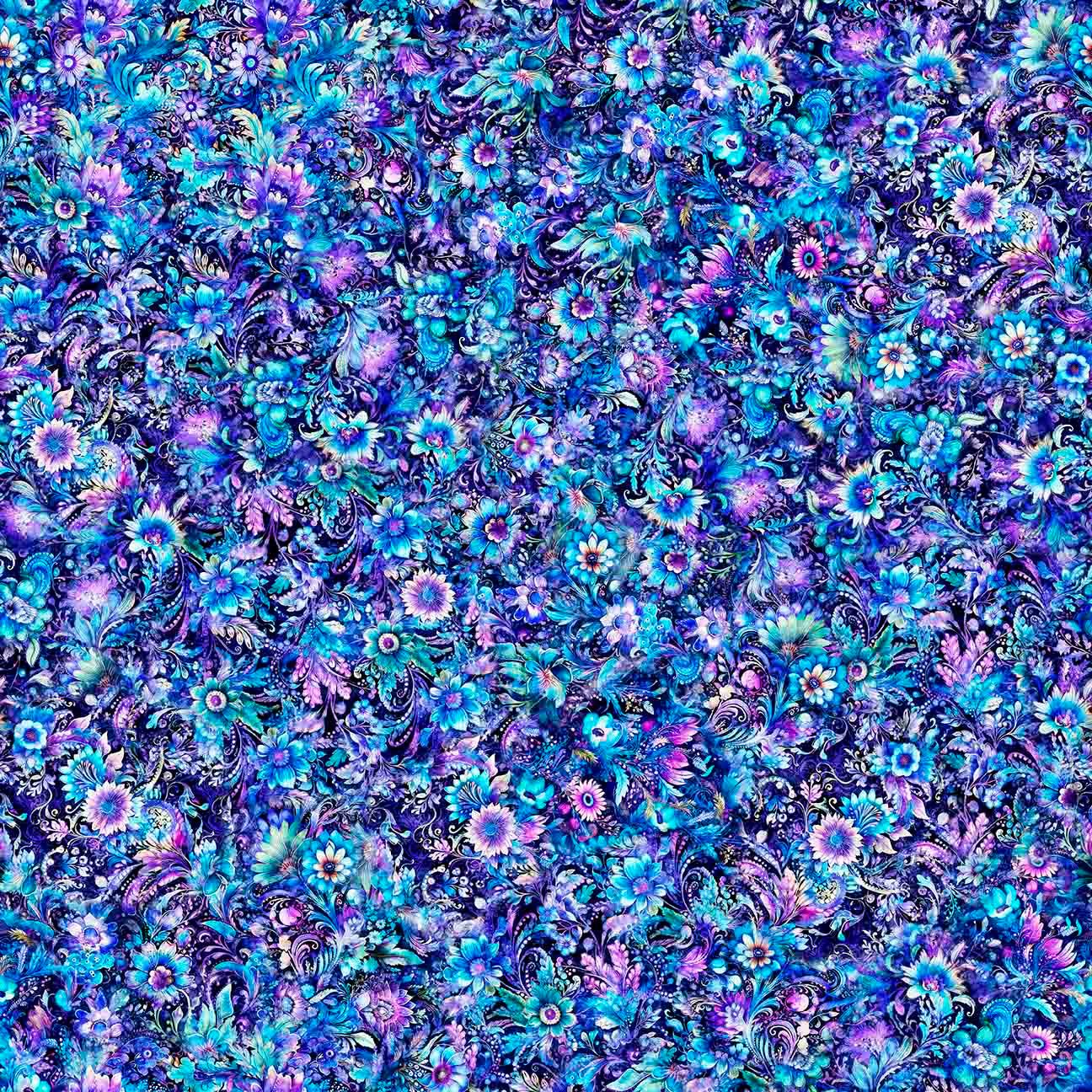 PREORDER ITEM - EXPECTED FEBRUARY 2025: Fantasia by Dan Morris Floral Blue    30967B Cotton Woven Fabric