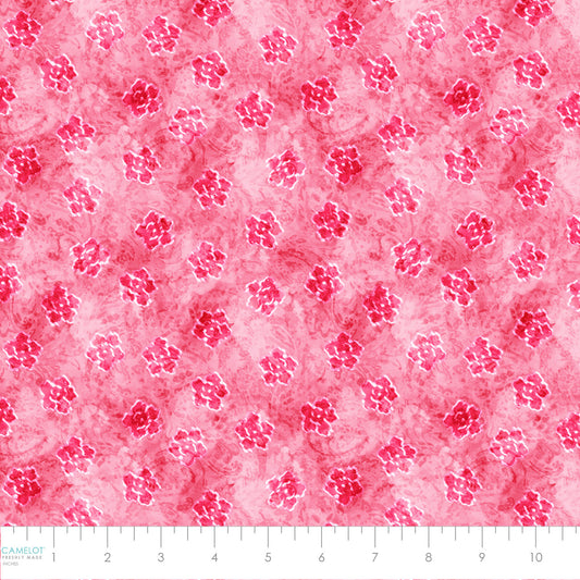Daphne Floral Faux Batik Pink 21231304-01 Cotton Woven Fabric