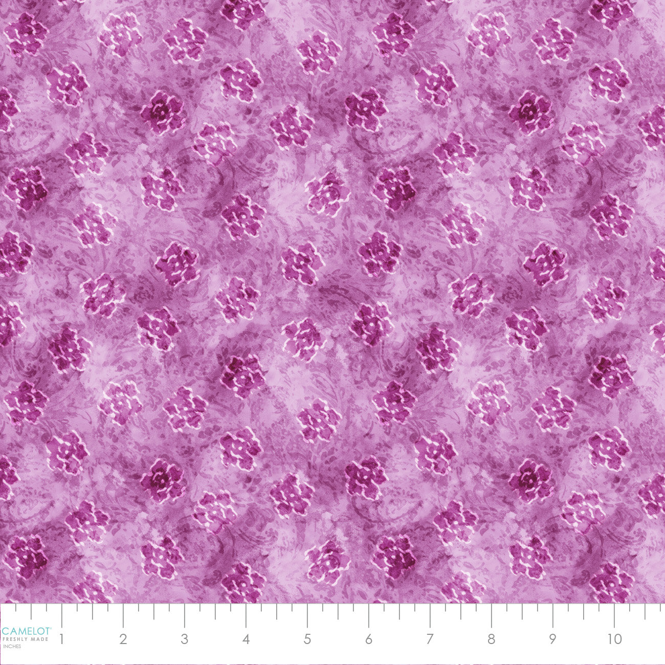 PREORDER ITEM - EXPECTED DECEMBER 2024: Daphne Floral Faux Batik Purple    21231304-02 Cotton Woven Fabric