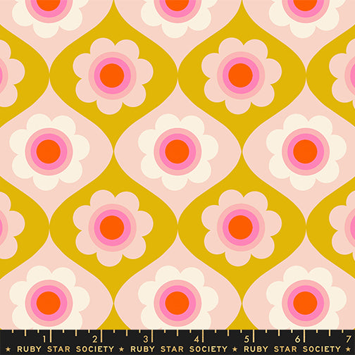 PREORDER ITEM EXPECTED IN FEBRUARY 2026: Trinketry by Melody Miller of Ruby Star Society Floral Goldenrod    RS0114.14 Cotton Woven Fabric
