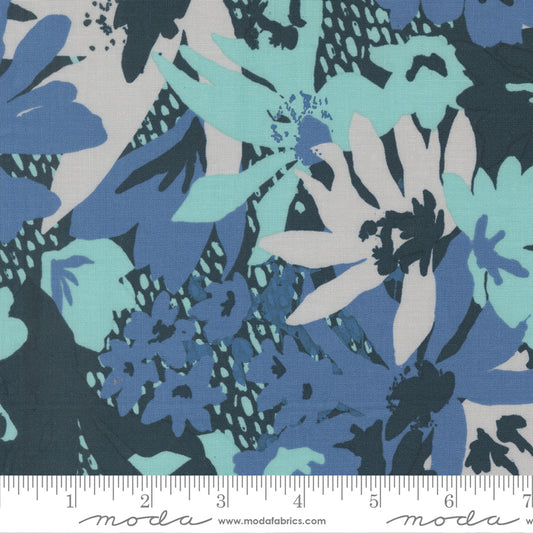 PREORDER ITEM EXPECTED IN JANUARY 2026: Boho Haven by Stephanie Sliwinski of Fancy That Design House Co Floral Image Deep Sea 45641.18 Cotton Woven Fabric